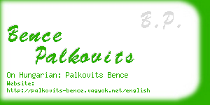 bence palkovits business card